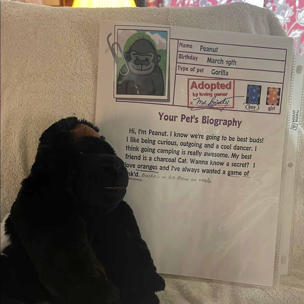Plush Black Gorilla Toy webkinz